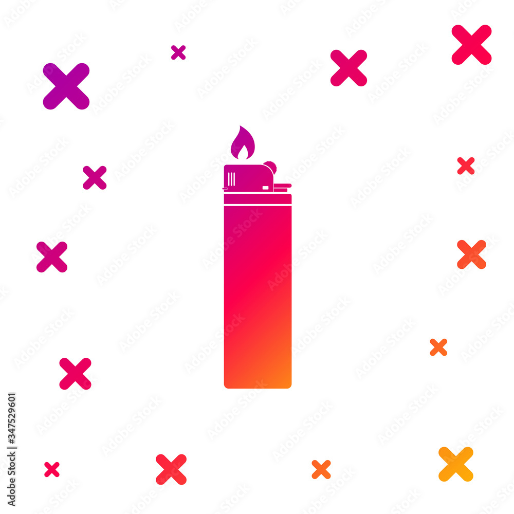 Poster color lighter icon isolated on white background. gradient random dynamic shapes. vector illustration