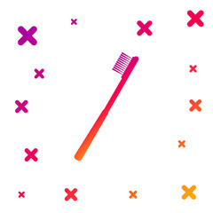 Color Toothbrush icon isolated on white background. Gradient random dynamic shapes. Vector Illustration