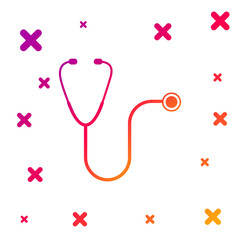 Color Stethoscope medical instrument icon isolated on white background. Gradient random dynamic shapes. Vector Illustration