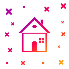 Color House icon isolated on white background. Home symbol. Gradient random dynamic shapes. Vector Illustration