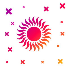 Color Sun icon isolated on white background. Gradient random dynamic shapes. Vector Illustration