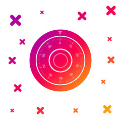 Obraz premium Color Safe combination lock wheel icon isolated on white background. Protection concept. Password sign. Gradient random dynamic shapes. Vector Illustration