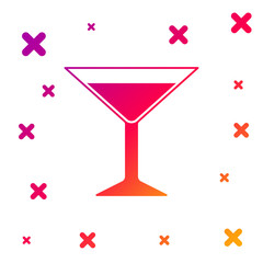 Color Martini glass icon isolated on white background. Cocktail icon. Wine glass icon. Gradient random dynamic shapes. Vector Illustration