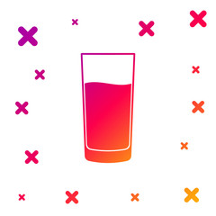 Color Glass with water icon isolated on white background. Soda glass. Gradient random dynamic shapes. Vector Illustration