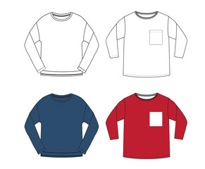 Long sleeve t-shirt vector illustration