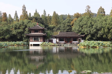 Fototapeta na wymiar Lac à Hangzhou, Chine 