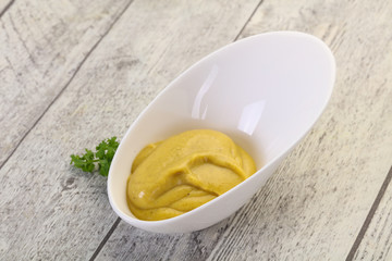 Mustard sauce in the bowl