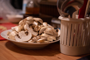 Chopped Mushroom ready for cook a delicious food