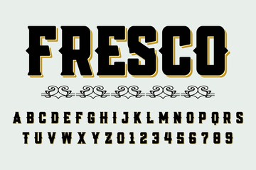 font alphabet, classic lettering, retro typeface white style background