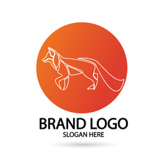 Obraz premium Creative fox Animal Modern Simple Design Concept logo set. Vector Illustration