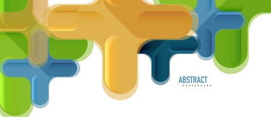 Glossy multicolored plastic style cross composition, x shape design, techno geometric modern abstract background. Trendy abstract layout template