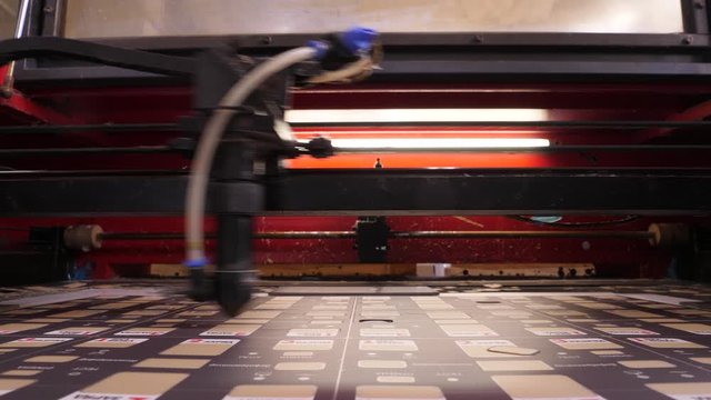 Laser cutting machine. The laser cuts the details.