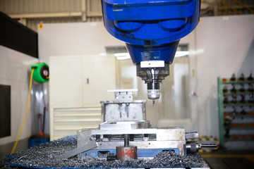 Produced milling parts with many metal chip