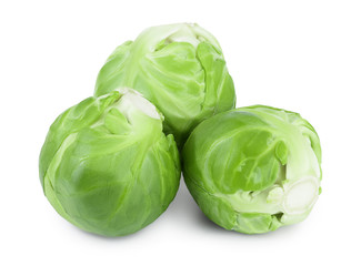Fototapeta premium Brussels sprouts isolated on white background with clipping path and full depth of field