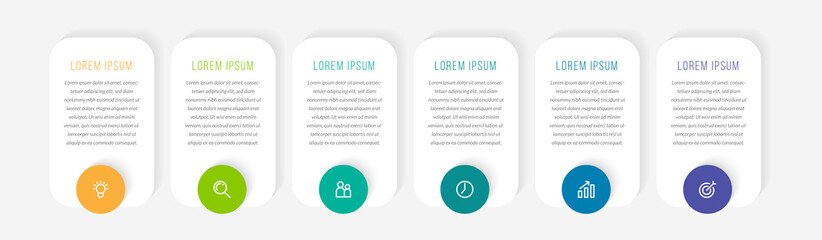 Minimal infographic template design with numbers 6 options or steps.