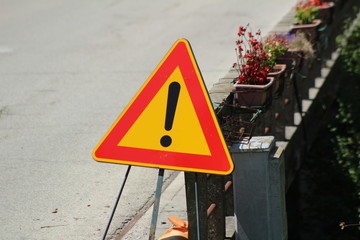 Warning Sign On The Road © Ruben