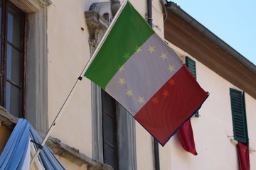 Italian Flag Mixed With EU Flag
