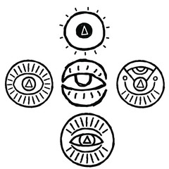 Line art Eye symbol Vector illustration
