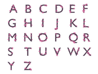 Virus Alphabet, letters of the alphabet with stuck viruses. 3d render