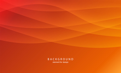 Abstract wave element for design. Digital frequency track equalizer. Stylized line art background. Colorful shiny wave with lines created using blend tool.Curved wavy line, smooth stripe Vector Orange