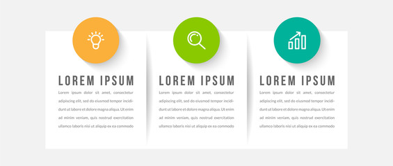 Minimal infographic template design with numbers 3 options or steps.