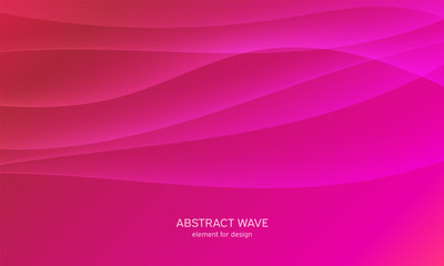 Abstract wave element for design. Pink. Digital frequency track equalizer. Stylized line art background. Colorful shiny wave with lines created using blend tool. Curved wavy line, smooth stripe Vector