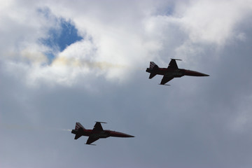  Military aircraft during the flight © moniadk