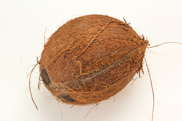 Ripe Coconut isolated on white