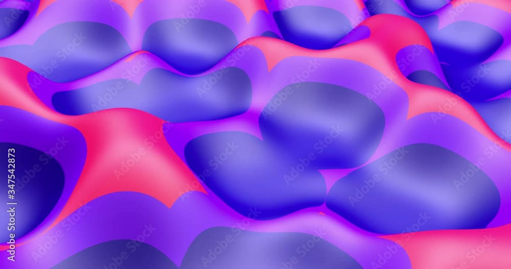 Poster liquid colorful loop animation. soft rounded shapes. 3d rendering. digital art. creative concept.