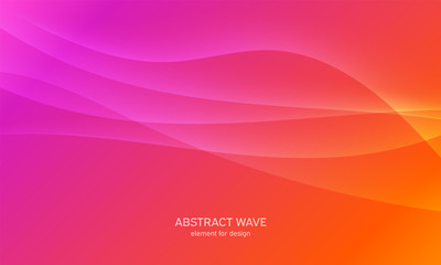 Abstract wave element for design. Pink. Digital frequency track equalizer. Stylized line art background. Colorful shiny wave with lines created using blend tool. Curved wavy line, smooth stripe Vector