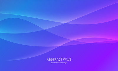 Naklejka premium Abstract wave element for design. Digital frequency track equalizer. Stylized line art background. Colorful shiny wave with lines created using blend tool.Curved wavy line, smooth stripe Vector Purple
