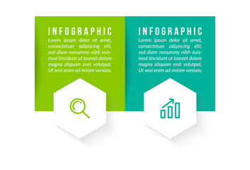 Minimal infographic template design with numbers 2 options or steps.