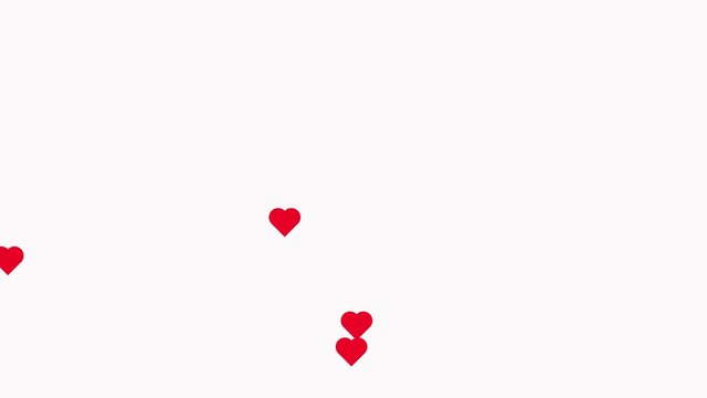 Hearts “like” of  social networks are flying from the bottom up on a white background.