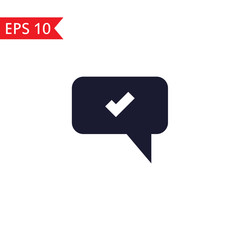 Confirmed chat icon Vector sign symbol