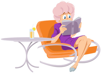 Girl reading a book. Funny people.