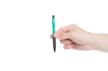 Write down. Souvenir concept. Hand writing and calligraphy. Writing pen in male hand. Ballpoint pen...