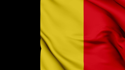 Belgium flag is waving 3D animation. Belgium flag waving in the wind. National flag of Belgium.