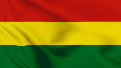 Bolivia flag is waving 3D animation. Bolivia flag waving in the wind. National flag of Bolivia