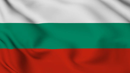 Bulgaria flag is waving 3D animation. Bulgaria flag waving in the wind. National flag of Bulgaria.
