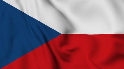 Czech republic flag is waving 3D animation. Czech republic flag waving in the wind. National flag of Czech republic .