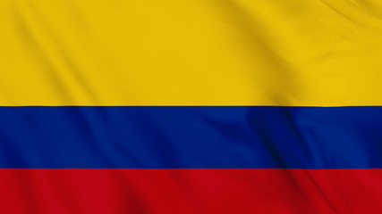Colombia flag is waving 3D animation. Colombia flag waving in the wind. National flag of Colombia