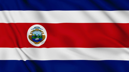 costa rica flag is waving 3D animation. costa rica flag waving in the wind. National flag of costa rica