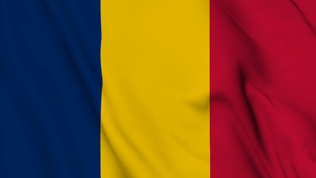chad flag is waving 3D animation. chad flag waving in the wind. National flag of chad. flag waving 