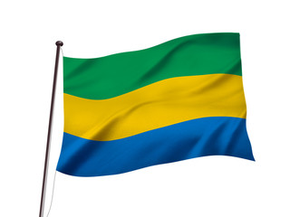 ガボン共和国の国旗イメージ、3dイラストレーション	