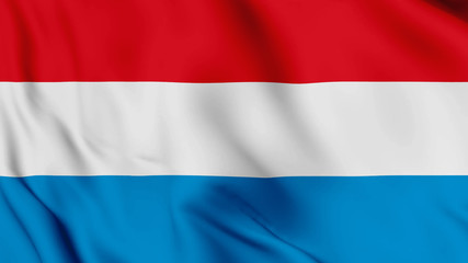 Luxembourg flag is waving 3D animation. Luxembourg flag waving in the wind. National flag of Luxembourg. 