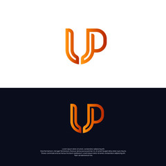 Abstract Letter Initial Monogram PU - UP Logo Design Vector Template