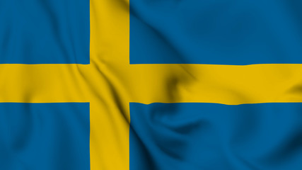 Sweden flag is waving 3D animation. Sweden flag waving in the wind. National flag of Sweden. flag seamless loop animation. high quality 4K resolution