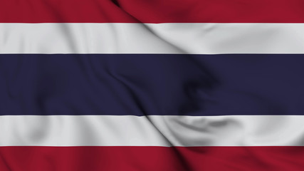 Thailand flag is waving 3D animation. Thailand flag waving in the wind. National flag of Thailand . flag seamless loop animation. 4K