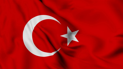 Turkey’s flag is waving 3D animation. Turkey flag waving in the wind. National flag of Turkey . flag seamless loop animation. 4K
