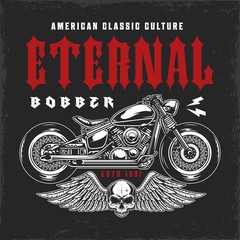 Custom motorcycle vintage emblem © DGIM studio